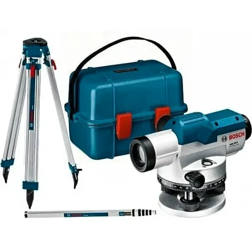 Bosch GOL 20 D Professional оптический нивелир со штативом BT 160 и рейкой GR 500, 0601068402
