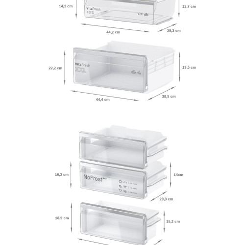 Встраиваемый двухкамерный холодильник Bosch KIN86ADD0
